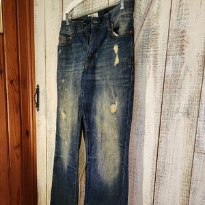 Aeropostale Men's Distressed Straight Denim Jeans